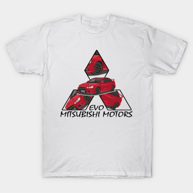 Mitsubishi Lancer EVO X T-Shirt by T-JD